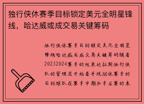 独行侠休赛季目标锁定美元全明星锋线，哈达威或成交易关键筹码